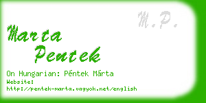 marta pentek business card