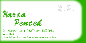 marta pentek business card